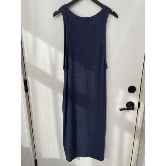 Story Teller Dress Plus Size 3X 2Fer Midi Bodycon Dress Sleeveless Navy Blue NEW - Picture 2 of 7